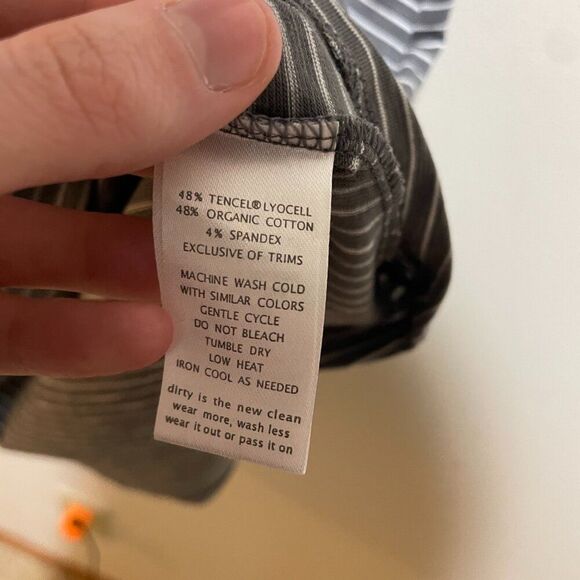 Toad&Co Size Small S Rosemarie Dress Gray White Stripe Short Sleeve - Picture 9 of 10